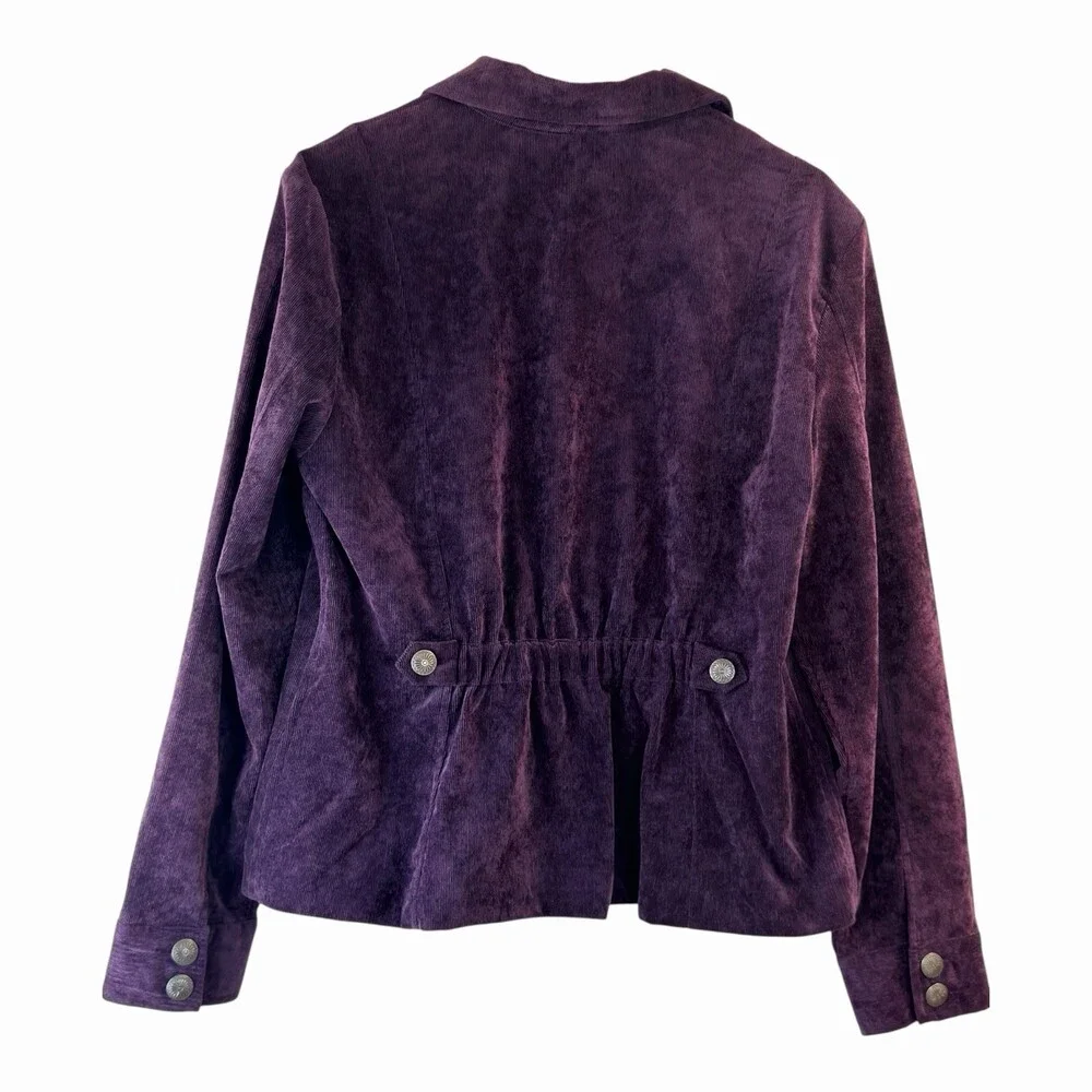 Christopher & Banks Women's S Purple Corduroy Jacket Silver Buttons Small - Picture 2 of 6